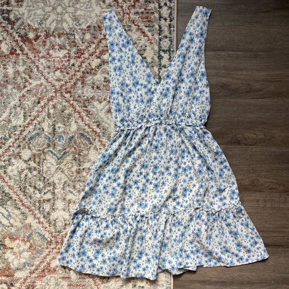 Lulus White and Blue Floral Mini Dress - Picture 6 of 6